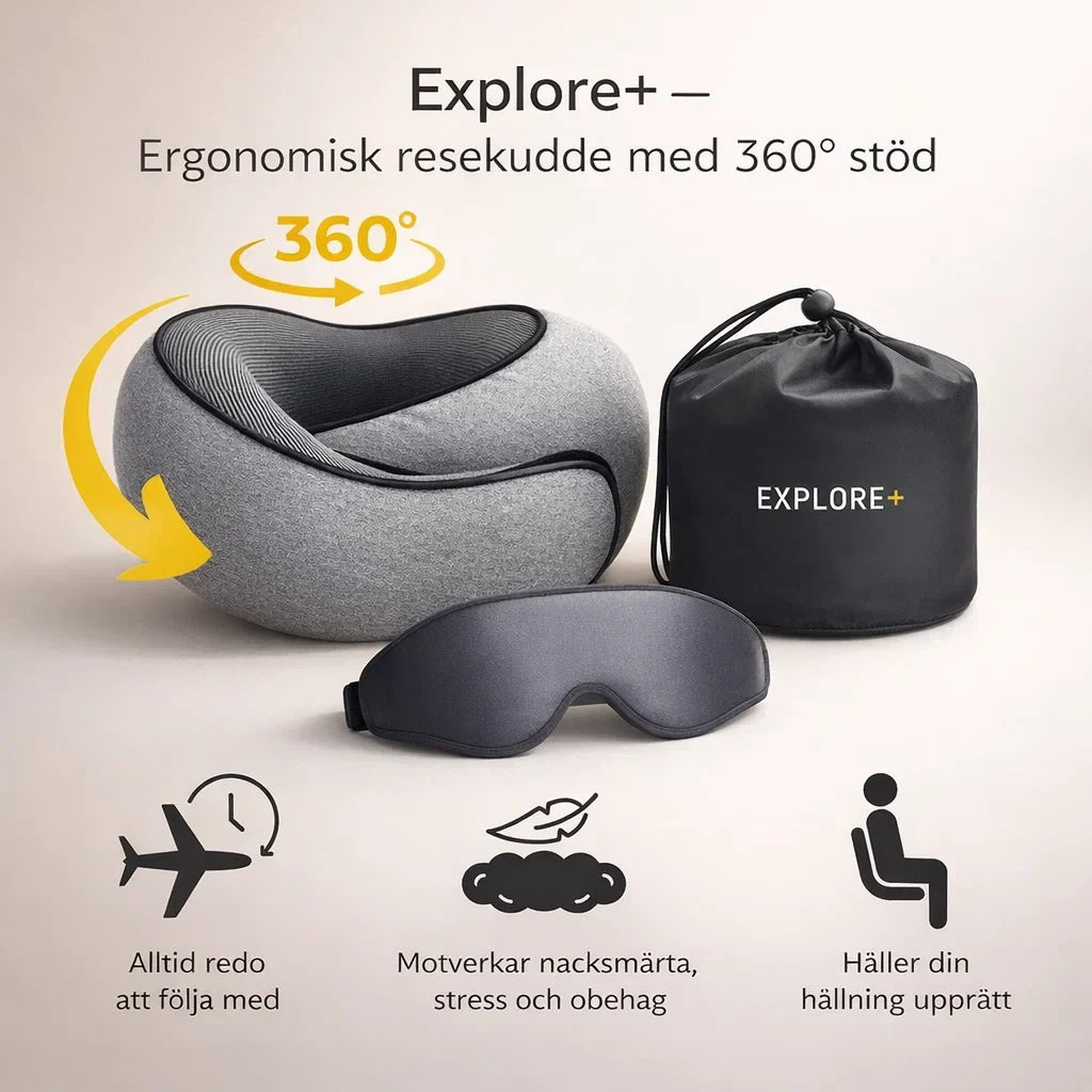Explore+ — Stöd för nacken på varje resa